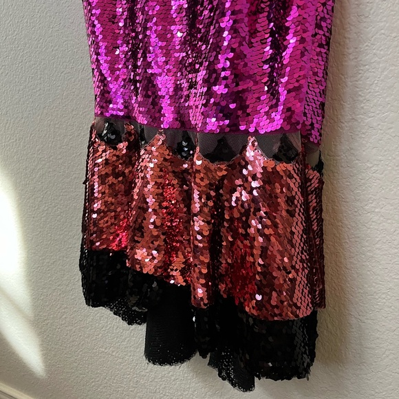 NWT SACHIN & BABI | Maslak Sequined Flounce Hem Midi Dress in Fuchsia | Size 0 - Picture 9 of 16